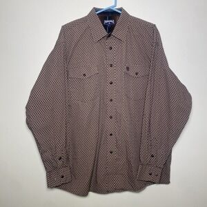 Panhandle Shirt Mens XL Brown Western Pearl Snap Geometric Pattern Long Sleeve